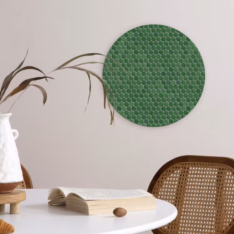 Penny - Mozaïek - Bosgroen - Green Wandcirkel kunststof plaat 5mm dik klein 188 -sfeer4