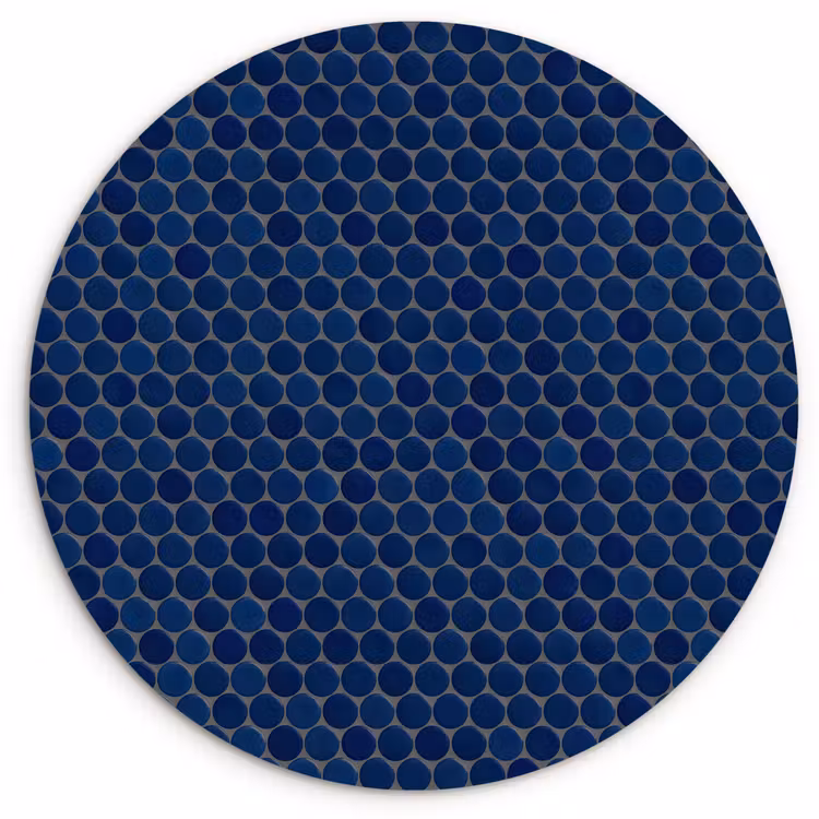 Penny - Mozaïek - Donkerblauw Wandcirkel kunststof plaat 5mm dik klein 188 -3d