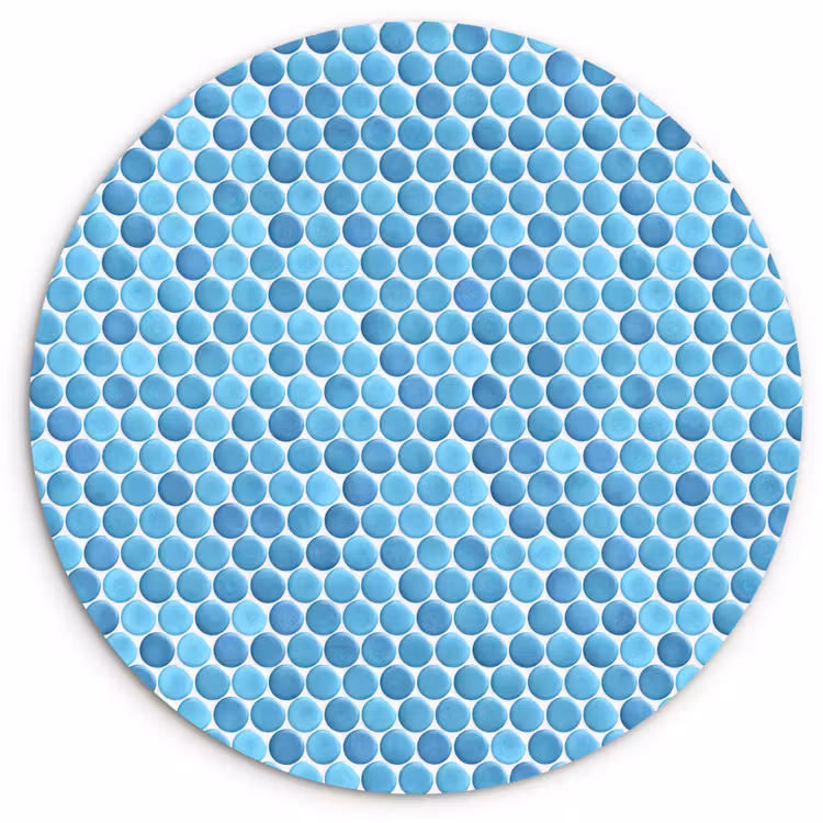 Penny - Mozaïek - Lichtblauw Wandcirkel kunststof plaat 5mm dik klein 188 -3d