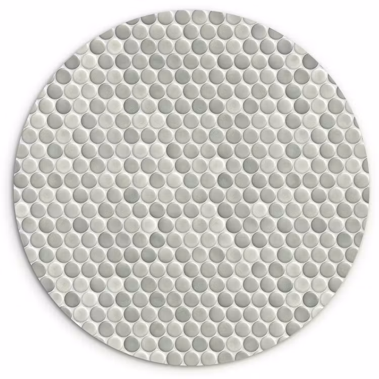 Penny - Mozaïek - Lichtgrijs Wandcirkel kunststof plaat 5mm dik klein 188 -3d