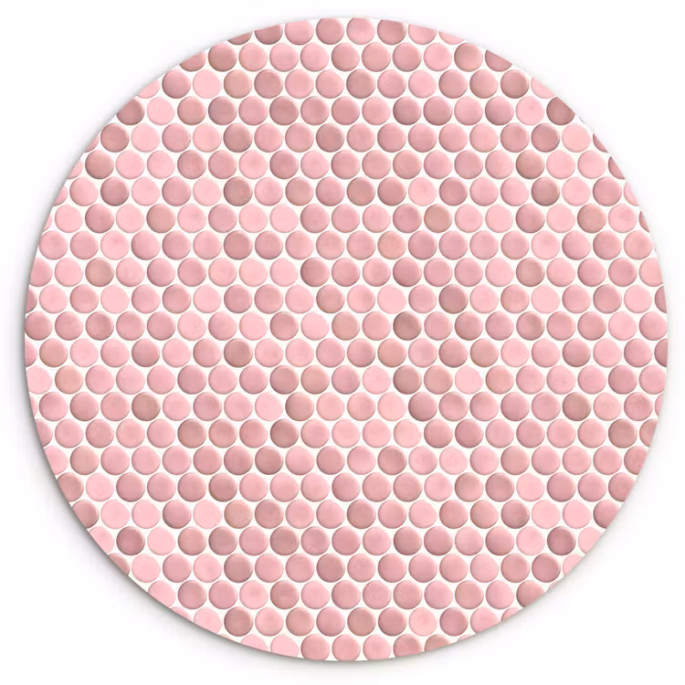 Penny - Mozaïek - Lichtroze Wandcirkel kunststof plaat 5mm dik klein 188 -3d