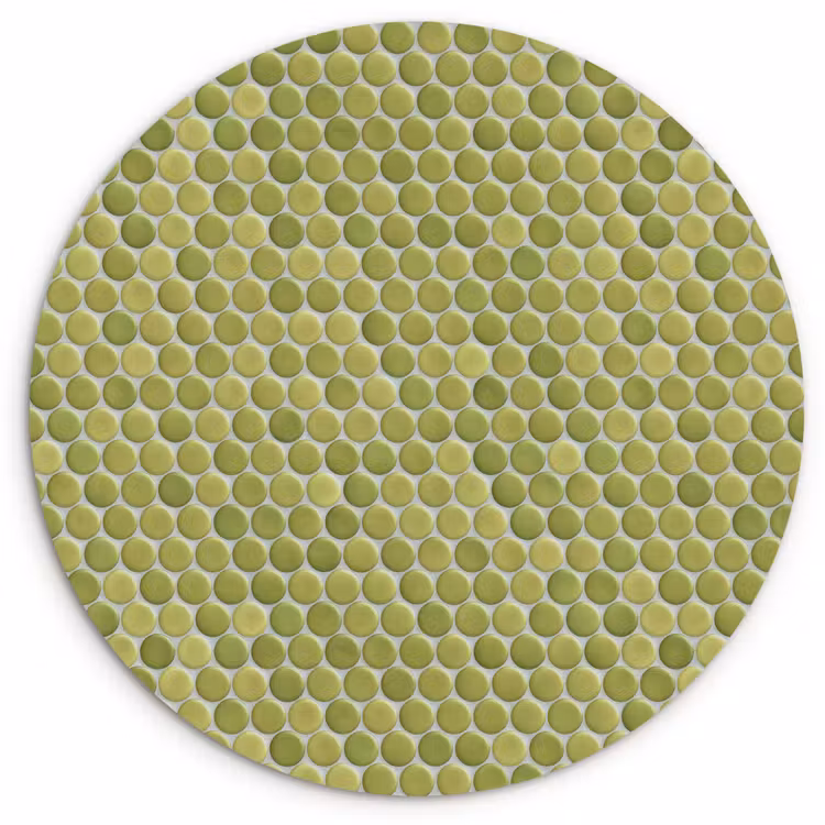 Penny - Mozaïek - Olijfgroen Wandcirkel kunststof plaat 5mm dik klein 188 -3d