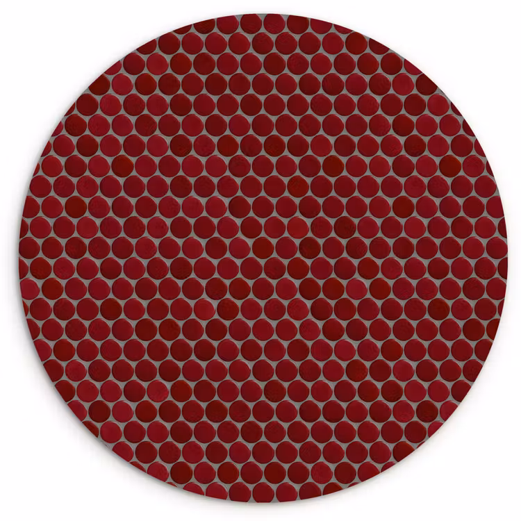 Penny - Mozaïek - Rond - Rood Wandcirkel kunststof plaat 5mm dik klein 188 -3d