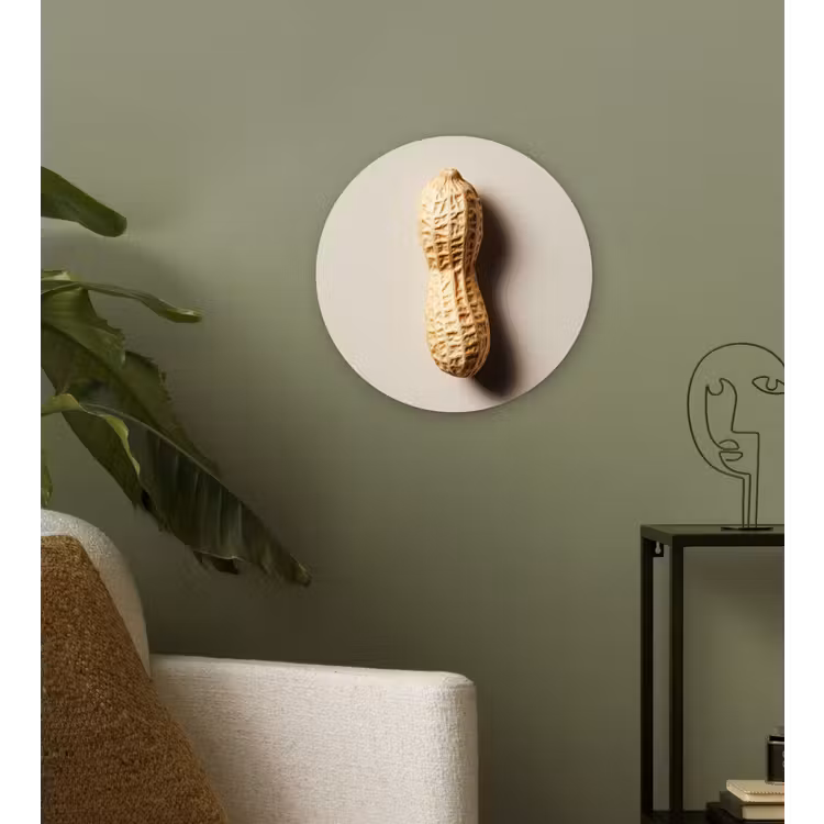 Pinda - Ruw - Beige Wandcirkel kunststof plaat 5mm dik klein -sfeer3