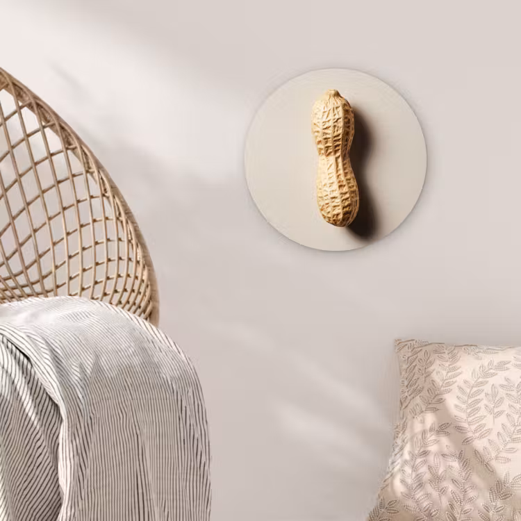 Pinda - Ruw - Beige Wandcirkel kunststof plaat 5mm dik klein -sfeer5