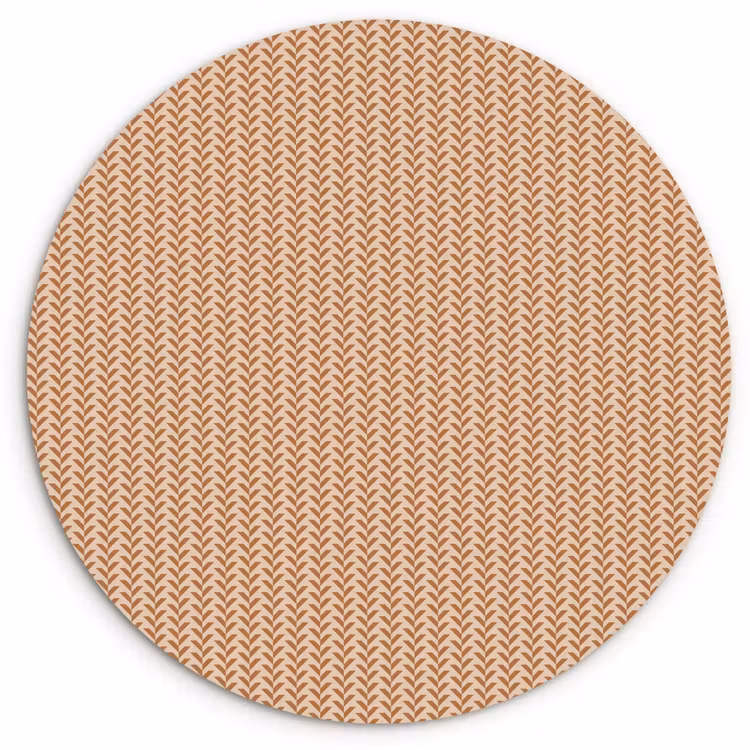 Plaid - Patroon - Bladvorm - Bruin Wandcirkel kunststof plaat 5mm dik klein 188 -3d