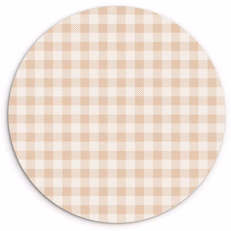 Plaid - Patroon - Vierkant - Beige Wandcirkel kunststof plaat 5mm dik klein 188 -3d