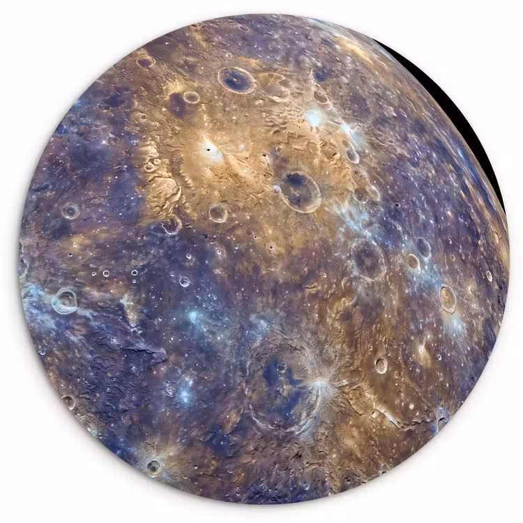 Muurcirkel - Planeet - Kraters - Ruimte - Planeet - Kraters - Ruimte Wandcirkel kunststof plaat 5mm dik klein