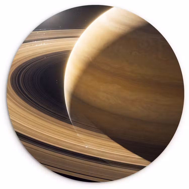 Muurcirkel - Planeet - Ringen - Ruimte - Planeet - Ringen - Ruimte Wandcirkel kunststof plaat 5mm dik klein