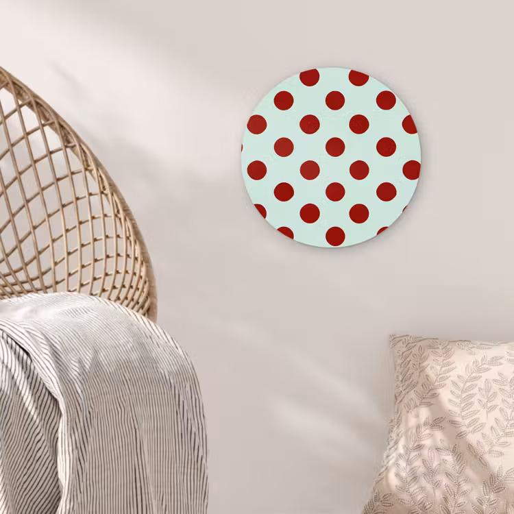 Polka - Dots - Rood Wandcirkel kunststof plaat 5mm dik klein 188 -sfeer5