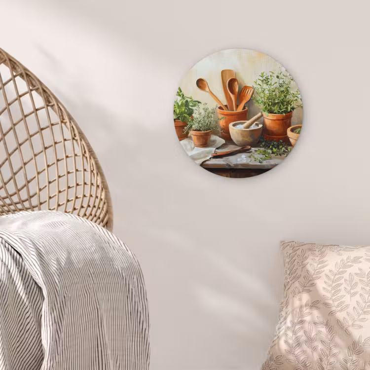 Potten - Kruiden - Hout Wandcirkel kunststof plaat 5mm dik klein -sfeer5
