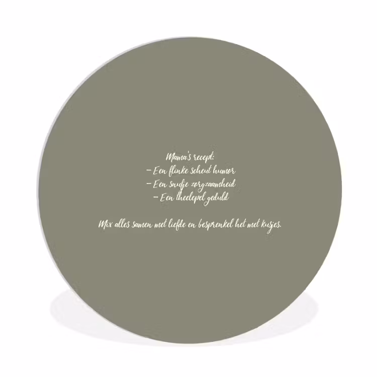 Quotes - Ma - Spreuken - Mama's recept - Koken Wandcirkel kunststof plaat 5mm dik klein -3d