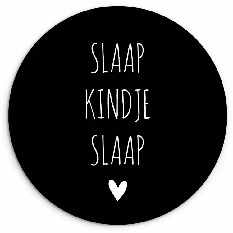 Quotes - Slaap kindje slaap - Spreuken Wandcirkel kunststof plaat 5mm dik klein -3d