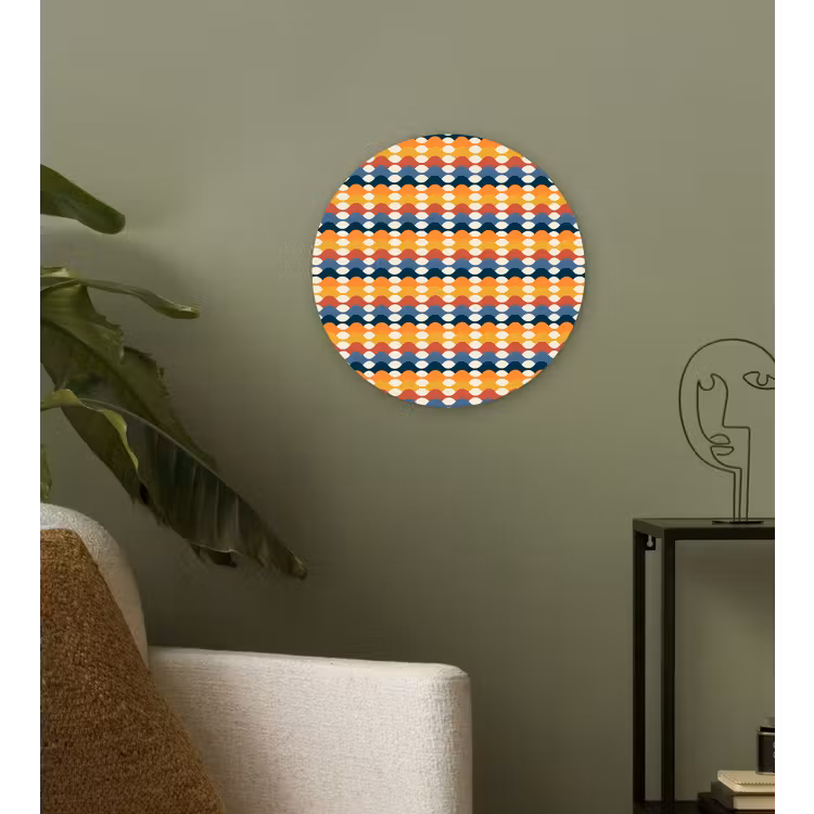 Retro - Disco - Golven Wandcirkel kunststof plaat 5mm dik klein 188 -sfeer3