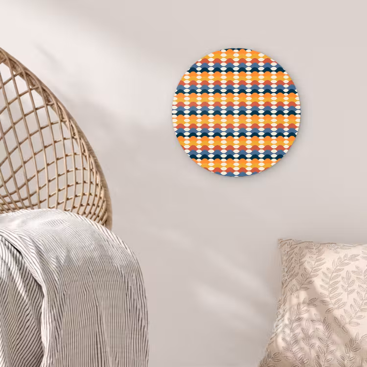 Retro - Disco - Golven Wandcirkel kunststof plaat 5mm dik klein 188 -sfeer5