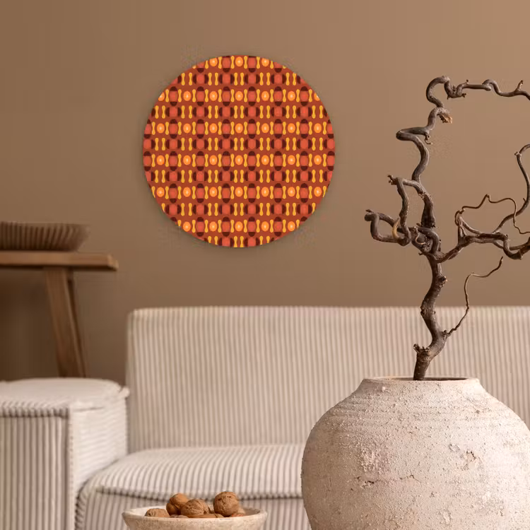Retro - Disco - Hippie Wandcirkel kunststof plaat 5mm dik klein 188 -sfeer1