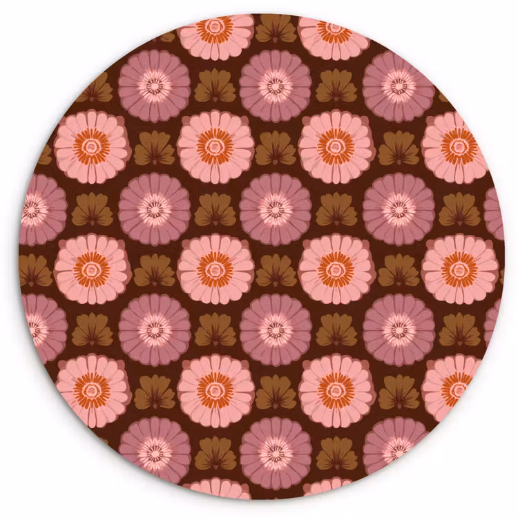 Retro - Madelief - Roze Wandcirkel kunststof plaat 5mm dik klein 188 -3d