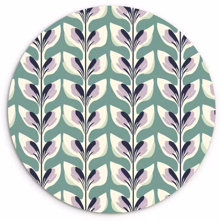 Retro - Modern - Groen Wandcirkel kunststof plaat 5mm dik klein 188 -3d