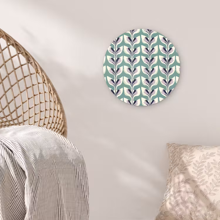 Retro - Modern - Groen Wandcirkel kunststof plaat 5mm dik klein 188 -sfeer5