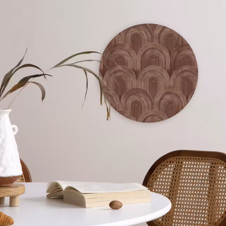 Ritmisch - Effect - Bruin Wandcirkel kunststof plaat 5mm dik klein 188 -sfeer4