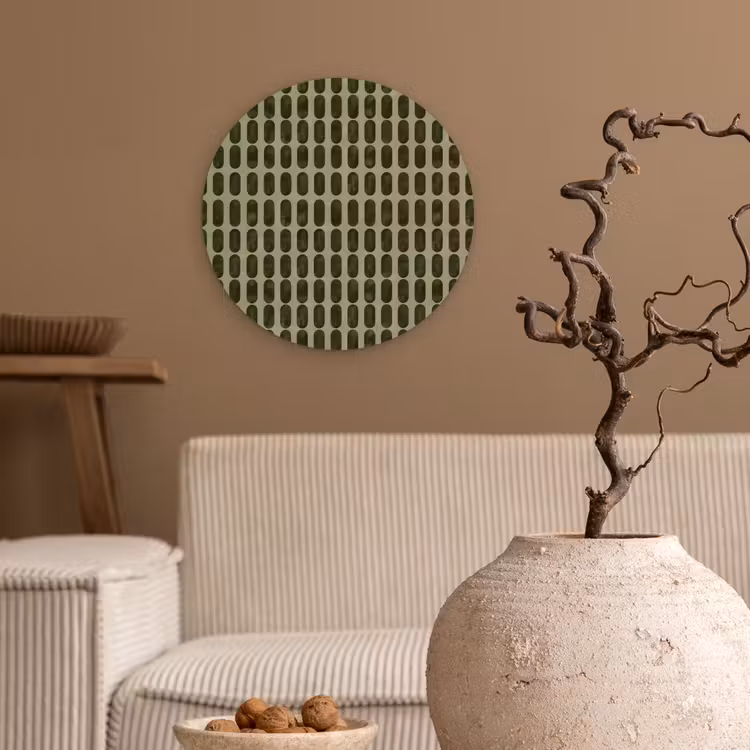 Ritmisch - Effect - Groen Wandcirkel kunststof plaat 5mm dik klein 188 -sfeer1