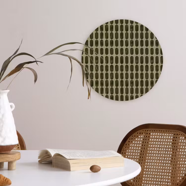 Ritmisch - Effect - Groen Wandcirkel kunststof plaat 5mm dik klein 188 -sfeer4