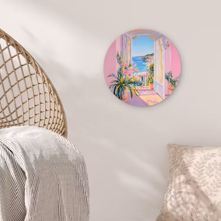 Roze - Buiten - Verf Wandcirkel kunststof plaat 5mm dik klein -sfeer5
