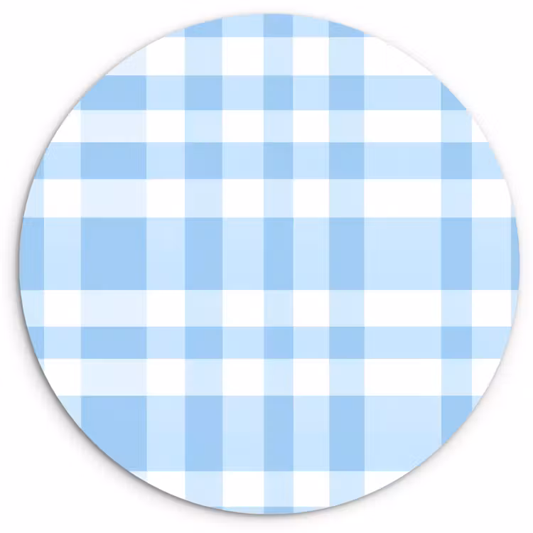 Ruit - Patroon - Blauw Wandcirkel kunststof plaat 5mm dik klein 188 -3d