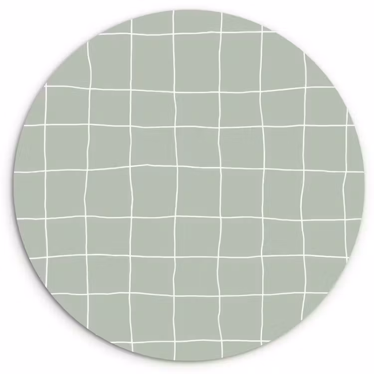 Ruitpatroon - Golvend - Groen Wandcirkel kunststof plaat 5mm dik klein 188 -3d