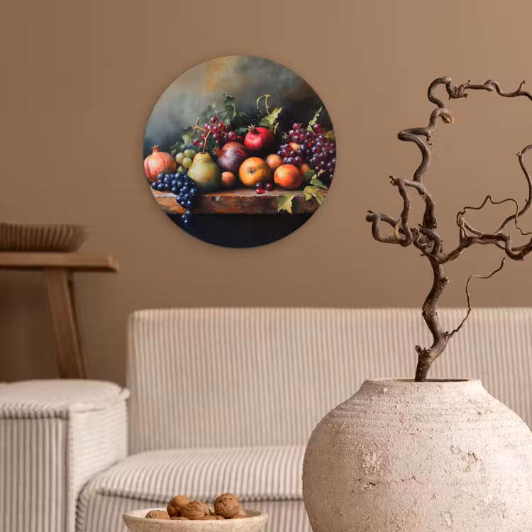 Rustiek - Stilleven - Fruit Wandcirkel kunststof plaat 5mm dik klein -sfeer1