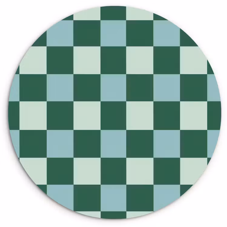 Schaakbord - Klassiek - Groen Wandcirkel kunststof plaat 5mm dik klein 188 -3d