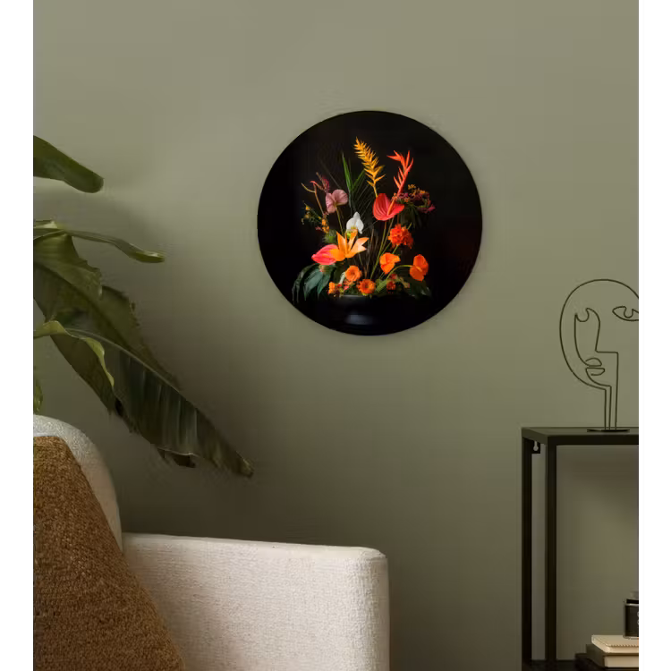 Schaal - Boeket - Bloemen Wandcirkel kunststof plaat 5mm dik klein -sfeer3