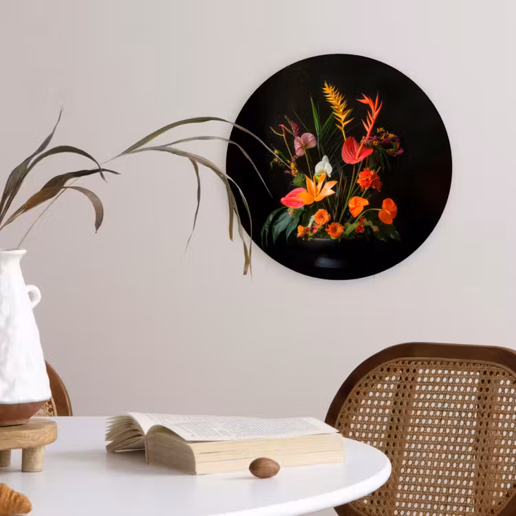 Schaal - Boeket - Bloemen Wandcirkel kunststof plaat 5mm dik klein -sfeer4