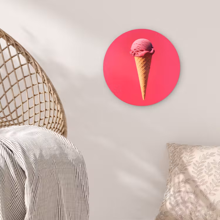Schepijs - Roze - Hoorntje Wandcirkel kunststof plaat 5mm dik klein -sfeer5