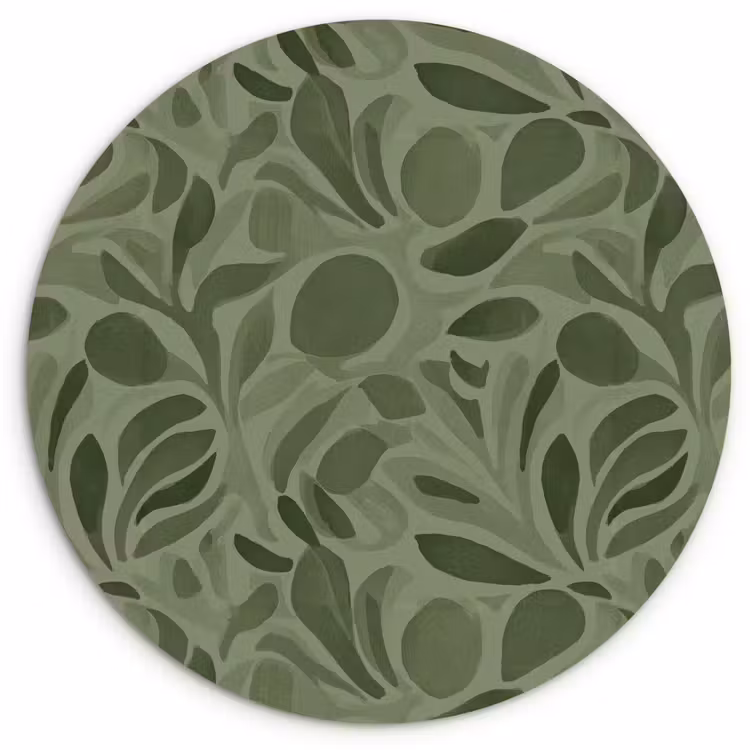 Sereen - Bladeren - Groen Wandcirkel kunststof plaat 5mm dik klein 188 -3d