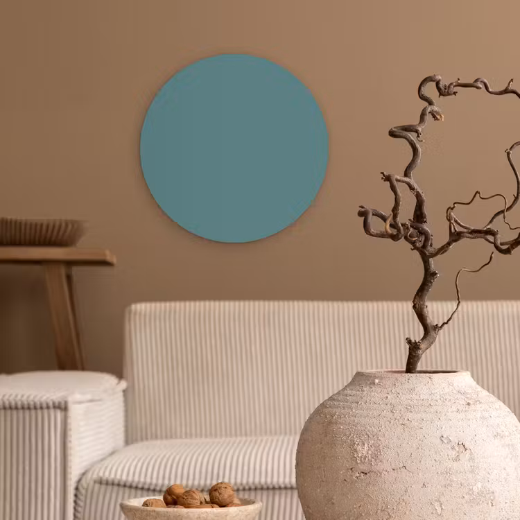Serene - Teal - Blauw Wandcirkel kunststof plaat 5mm dik klein 188 -sfeer1