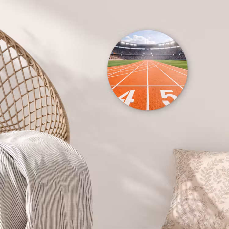 Sintelbaan - Stadion - Sport -Oranje Wandcirkel kunststof plaat 5mm dik klein -sfeer5