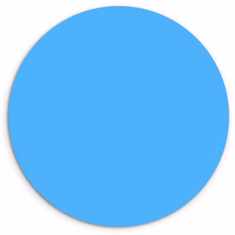 Sky - Blue - Blauw Wandcirkel kunststof plaat 5mm dik klein 188 -3d
