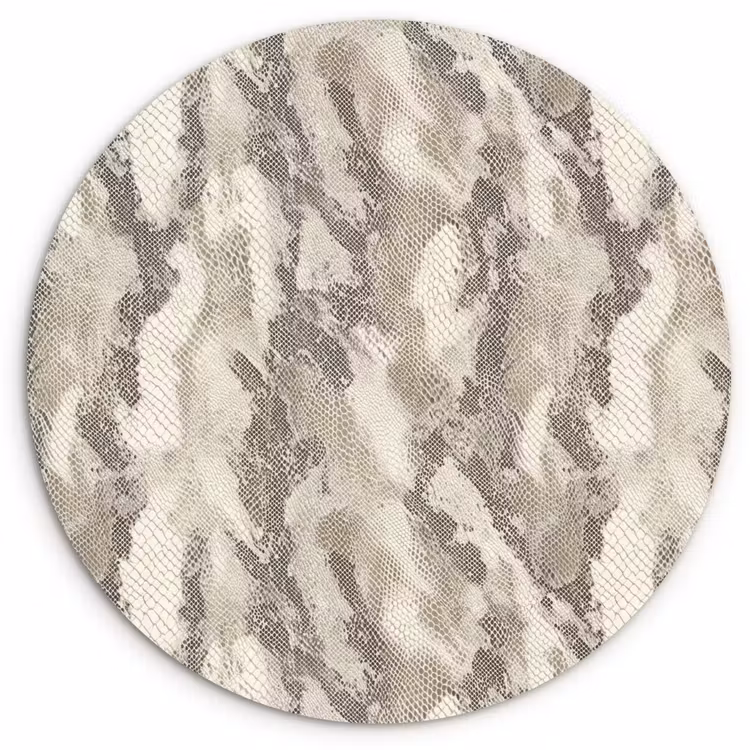 Slang - Patroon - Taupe Wandcirkel kunststof plaat 5mm dik klein 188 -3d
