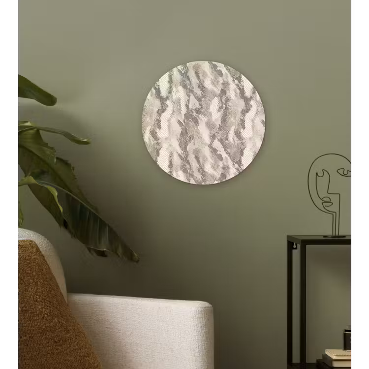 Slang - Patroon - Taupe Wandcirkel kunststof plaat 5mm dik klein 188 -sfeer3
