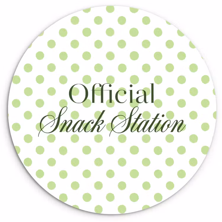 Snack Station - Groen - Stippen Wandcirkel kunststof plaat 5mm dik klein -3d
