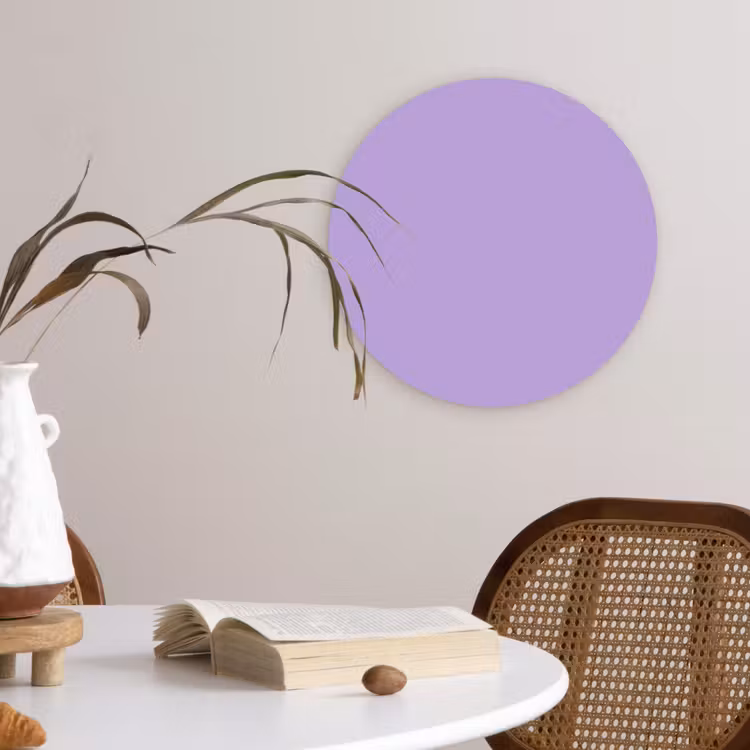 Soft - Lavender - Paars Wandcirkel kunststof plaat 5mm dik klein 188 -sfeer4