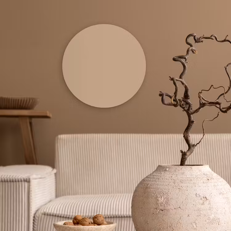 Soft - Taupe - Bruin Wandcirkel kunststof plaat 5mm dik klein 188 -sfeer1