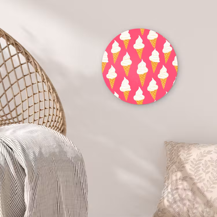 Softijs - Horentje - Roze Wandcirkel kunststof plaat 5mm dik klein 188 -sfeer5