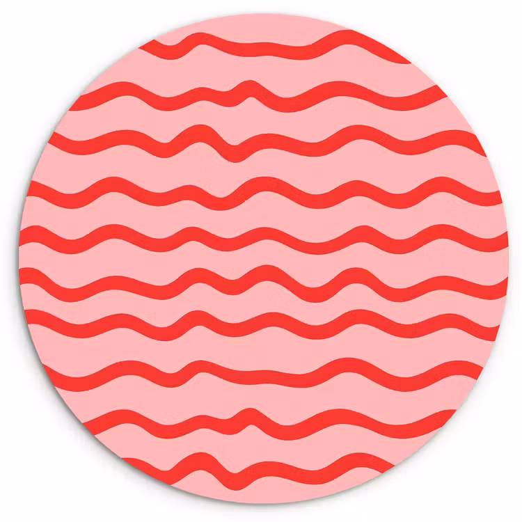 Speels - Patroon - Rood Wandcirkel kunststof plaat 5mm dik klein 188 -3d