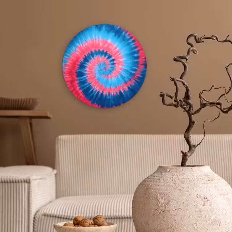 Spiraal - Roze - Draaiend Wandcirkel kunststof plaat 5mm dik klein -sfeer1
