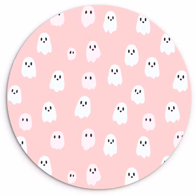 Spookjes - Patroon - Roze Wandcirkel kunststof plaat 5mm dik klein 188 -3d