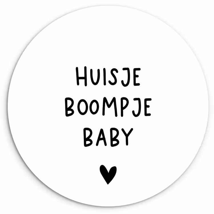 Spreuken - Huisje boompje baby - Quotes Wandcirkel kunststof plaat 5mm dik klein -3d