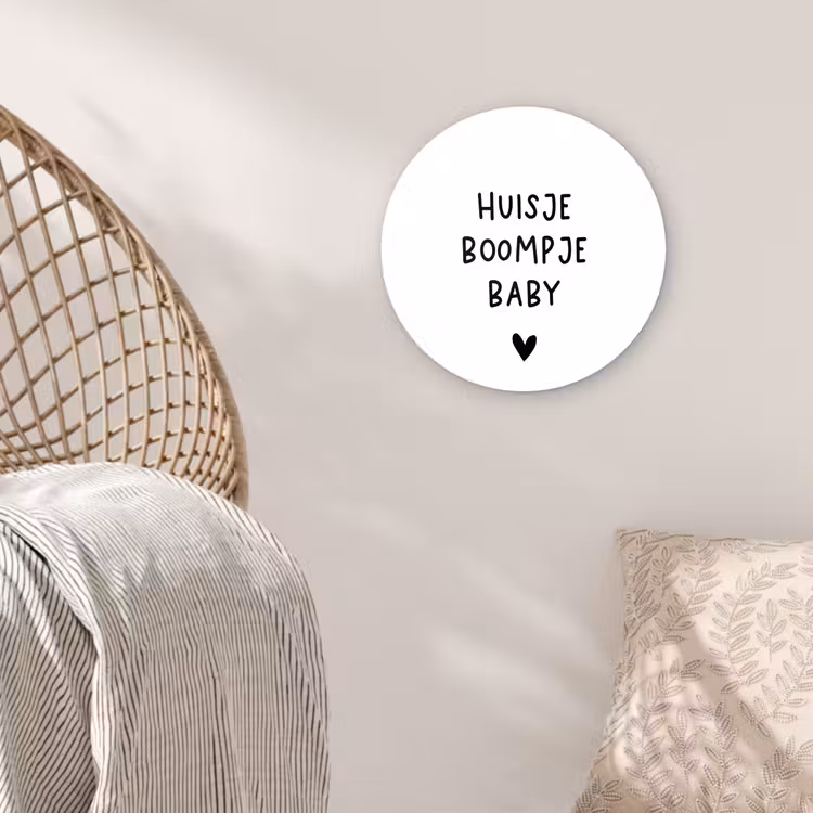 Spreuken - Huisje boompje baby - Quotes Wandcirkel kunststof plaat 5mm dik klein -sfeer5
