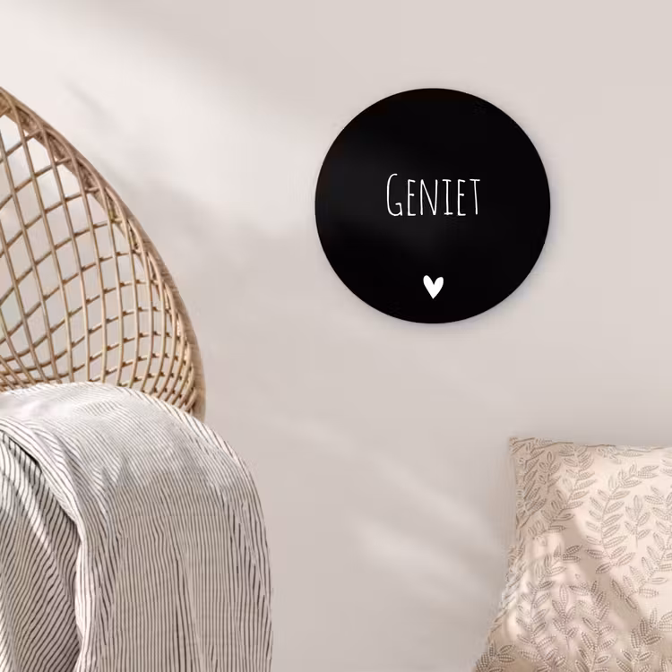 Spreuken - Quotes - Geniet Wandcirkel kunststof plaat 5mm dik klein -sfeer5